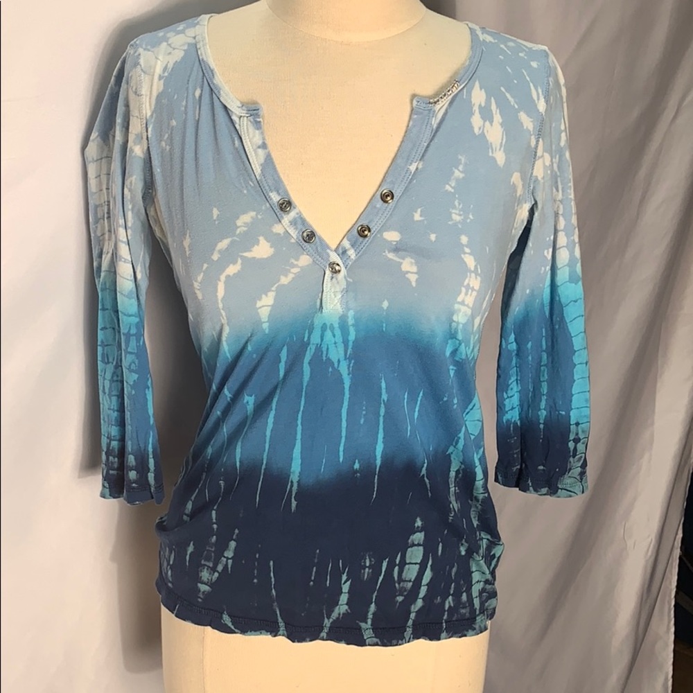 Sutton Studio Tie Dye Shirt w/ Rhinestone Buttons